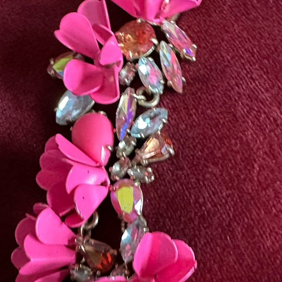 J. Crew Pink and Gold Floral Necklace - Picture 6 of 7